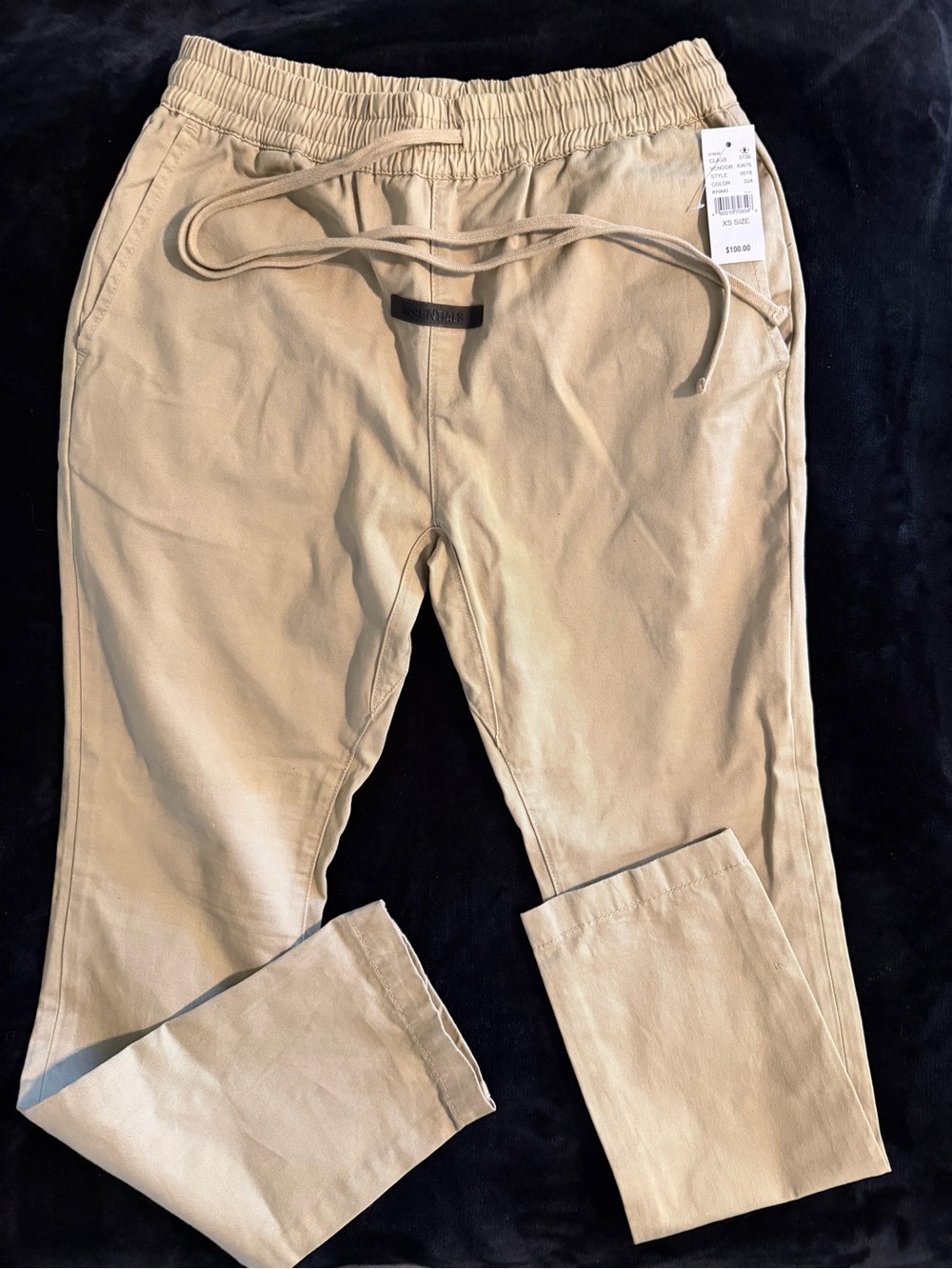 Essentials Men's Drawstring Chinos in Khaki